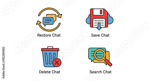 Restore Chat Line clean modern color illustration