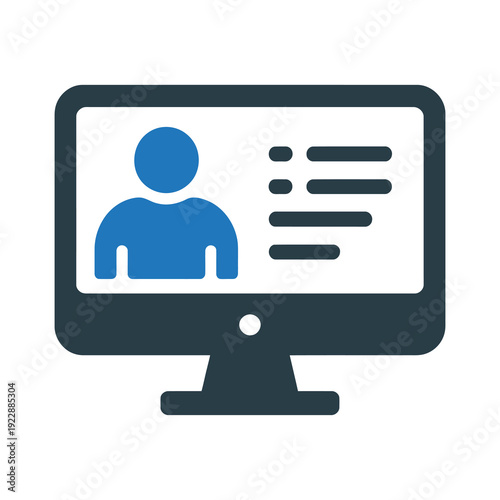 Vector illustration of a computer displaying a profile page with user details