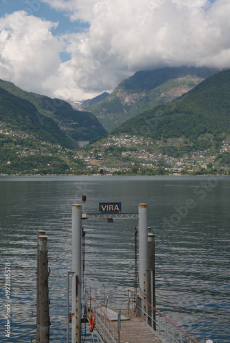 Vira, Switzerland, Pier on Maggiore Lake