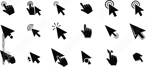 Computer mouse cursor icons set