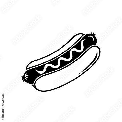 A Classic Hotdog Icon with Mustard
