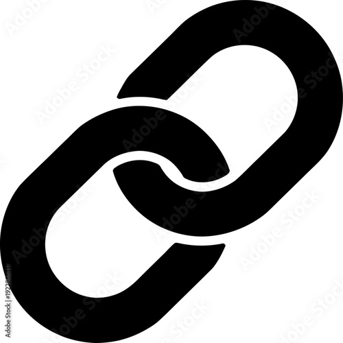 Black Chain Link Symbol on White Background connection