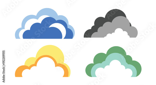 Windy Cloud Line art abstract clean color vector