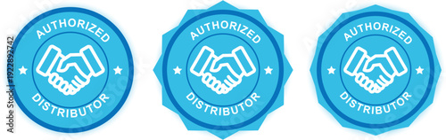 Authorized Distributor Partnership Badge Handshake Certification Seal Official Dealer Business Trust Label