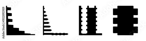 Gantt Chart Icons Set in Modern Flat Design Style vector illustration