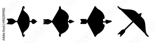 Arrows Hitting Archery Target Flat Design Vector Illustration