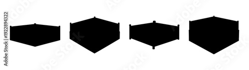 Boxing Rings in Various Perspectives, Flat Design Elements, vector illustration