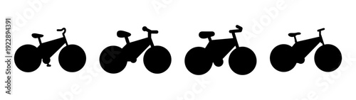 Cycling Silhouettes in Motion Flat Design vector illustration