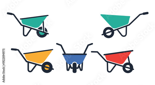 Wheelbarrow Line art creative modern vector
