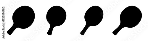 Ping Pong Paddles Silhouette Set Flat Design vector illustration