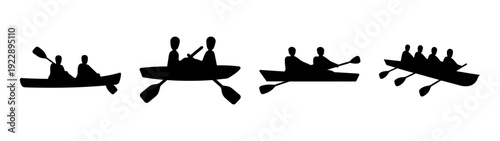 Rowing team success progress vector illustration flat design scalable art