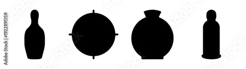 Shooting Targets Silhouettes Set on White Background vector illustration