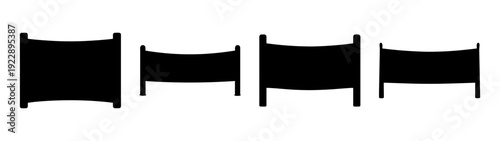 Tennis Net Silhouette Flat Design Vector Illustration