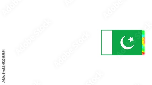 Pakistan flag animation video with a noise effect 