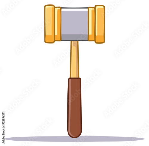 Golden Gavel with Brown Handle Judicial Symbol for Law and Justice