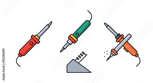 Soldering Iron Line abstract smooth color vector