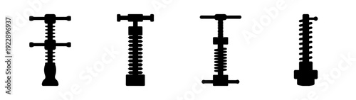 Set of Adjustable Jackscrew Icons in Flat Design Style vector illustration