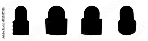 Four anonymous human silhouettes privacy concept flat design vector illustration