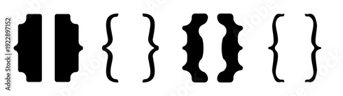 Programming Brackets Symbols Set Flat Design Vector Illustration