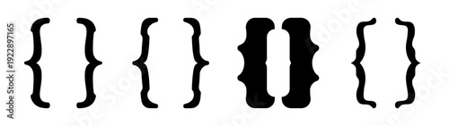 Programming Brackets Symbols Set Flat Design vector illustration