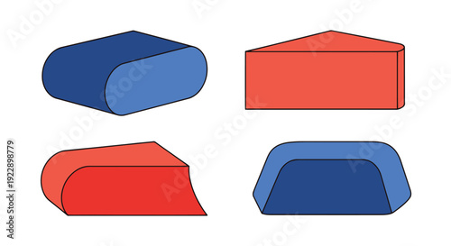 Wedges Line art abstract bright tone vector