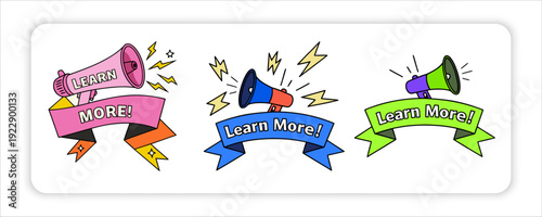 Academic, Light Bulb Icons, Megaphone Open Book, Abstract Concept, Productivity, Educational Icons, Announcements