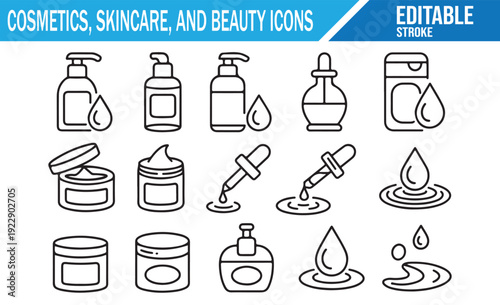 Beauty Salon and Spa Line Icons, Vector Set
