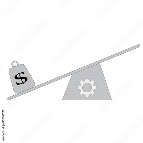 MobileFinancial Leverage and Operational Cost Balance Concept. Vector Business Illustration