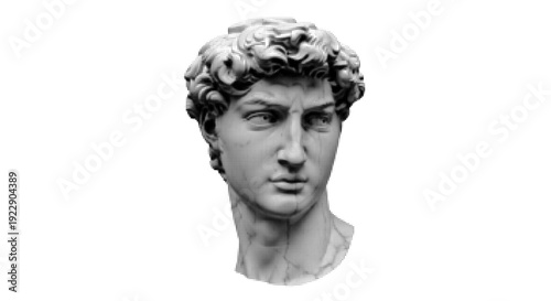 Classical Sculpture Bust with Halftone Texture Effect