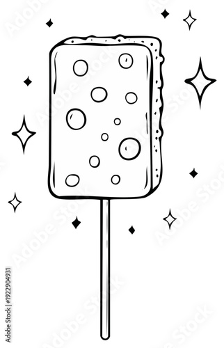 Clever Sponge Pop Stick Cleaning Tool Novelty Item Sparkle Shine