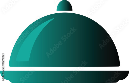 Teal cloche dish cover with handle on top for serving food in restaurants and hotels  kitchen utensil for food presentation