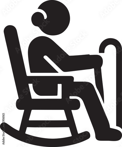 Retirement glyph black icon with pension savings symbol for finance and senior planning use.