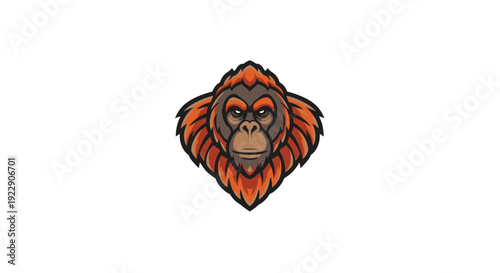 Dynamic Orangutan Head Mascot Design for Esports Team or Gaming Logo