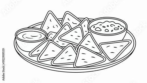 Vector line art illustration of broken plate with scattered pieces isolated on white background minimalist design