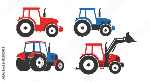 Tractor Line art creative modern style illustration