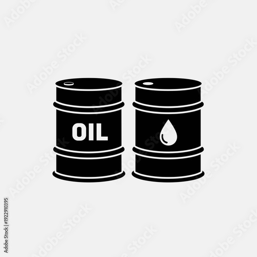 Oil Barrel Icon Vector – Petroleum Drum Silhouette Energy Industry Illustration