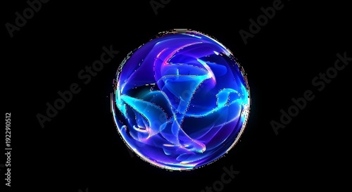 Glowing blue and purple orb with swirling patterns