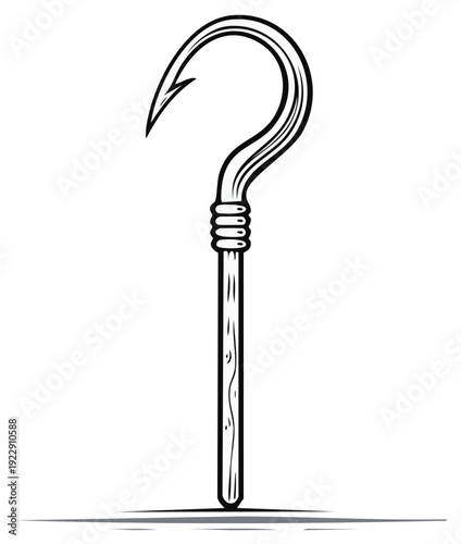 Fishing hook shaped like a question mark symbol representing uncertainty and mystery