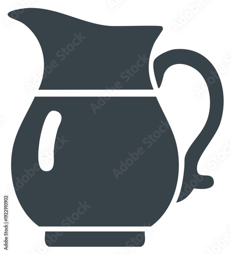 Simple flat icon of a classic pitcher jug for holding liquids and beverages