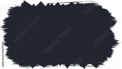 Dark, textured brush stroke backdrop with rough, jagged edges, perfect for graphic design and artistic presentations