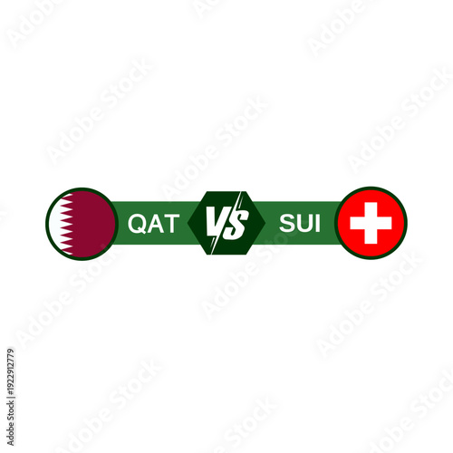 Qatar vs Switzerland Football Match Graphic Template - International Soccer Versus Concept with National Flags