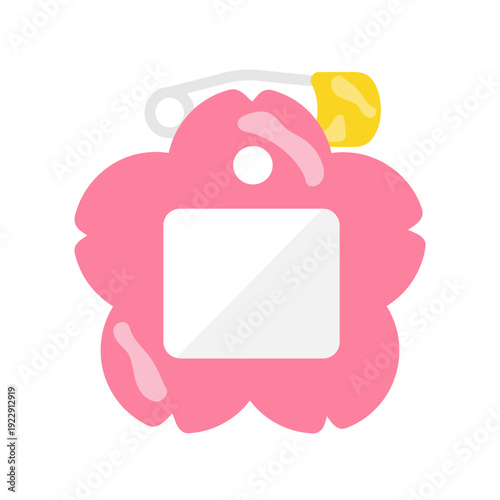 ピンク色の桜の名札　イラスト