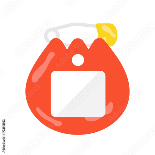 赤色のチューリップの名札　イラスト