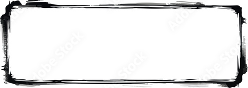 A grunge-style rectangular frame with a black border and a white background, perfect for creating distressed graphic designs or adding a vintage touch to your projects