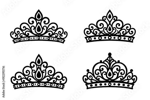 A black and white line drawing featuring four distinct minimalist house icons. Each sketch shows a different roof style and structure, presented in a simple hand-drawn aesthetic.