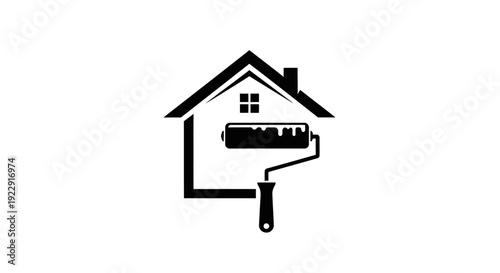 House and home icon illustration on white background representing real estate and residential property concept