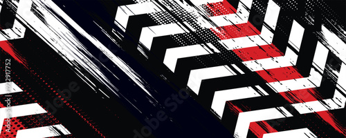 Exclusive red and black color combination sport racing car livery design, for universal medium eps10 vector ready to print.