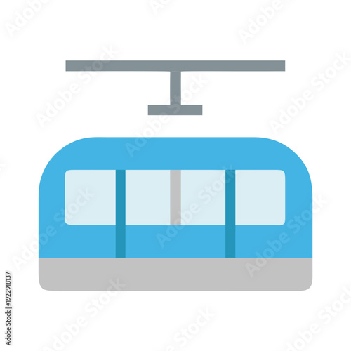 Isolated cable car icon illustration with minimalist design and simple flat colors