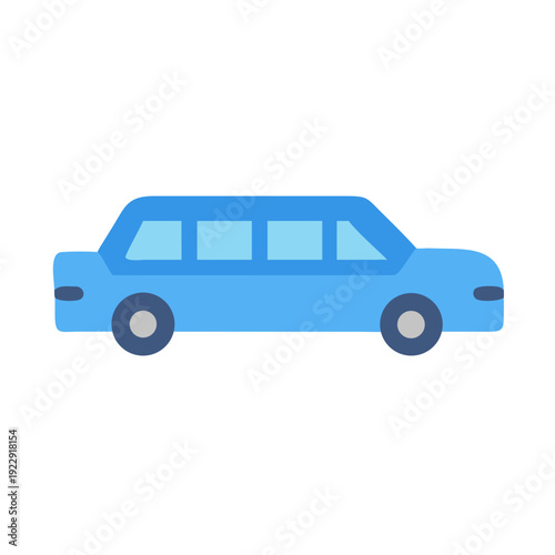 Isolated blue limousine vector illustration against black backdrop perfect for transportation concepts