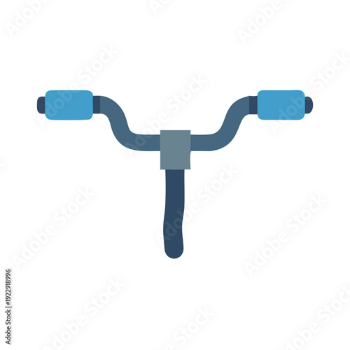 Simple flat vector illustration of bicycle handlebars on black background, top view